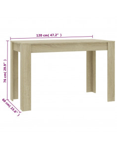 Tavolo da Pranzo Rovere Sonoma 120x60x76cm in Legno Multistrato