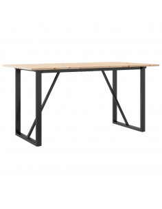 Tavolo da Pranzo Telaio a O 140x80x75 cm Massello Pino e Ghisa