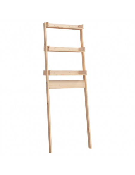 Rastrelliera da Bagno 63,5x32x179 cm in Legno Massello di Pino