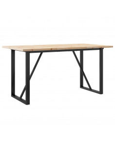 Tavolo da Pranzo Telaio a O 140x80x75,5cm Massello Pino e Ghisa