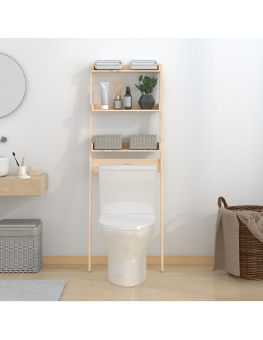 Rastrelliera da Bagno 63,5x32x179 cm in Legno Massello di Pino