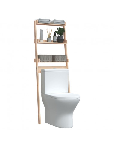 Rastrelliera da Bagno 63,5x32x179 cm in Legno Massello di Pino