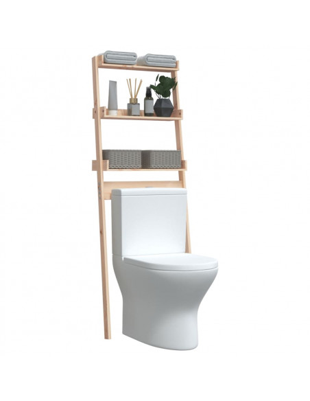 Rastrelliera da Bagno 63,5x32x179 cm in Legno Massello di Pino