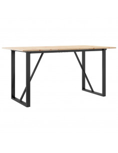 Tavolo da Pranzo Telaio a O 160x80x75 cm Massello Pino e Ghisa