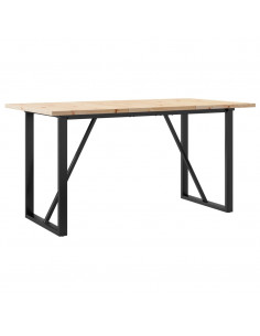 Tavolo da Pranzo Telaio a O 160x80x75,5cm Massello Pino e Ghisa
