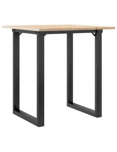 Tavolo da Pranzo Telaio a O 70x70x75 cm Legno Pino e Acciaio