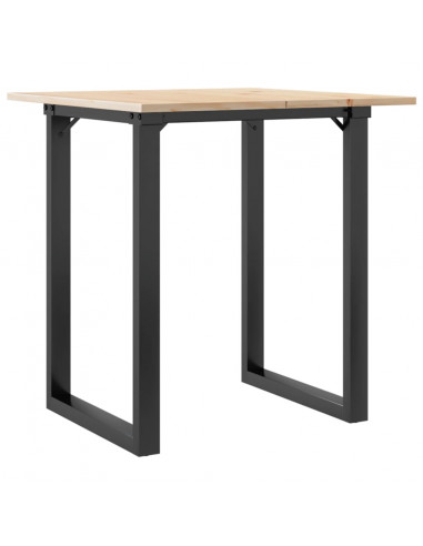 Tavolo da Pranzo Telaio a O 70x70x75 cm Legno Pino e Acciaio