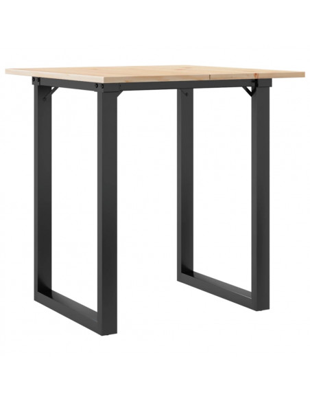 Tavolo da Pranzo Telaio a O 70x70x75 cm Massello Pino e Ghisa