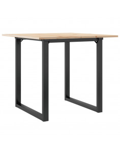 Tavolo da Pranzo Telaio a O 80x80x75 cm Massello Pino e Ghisa