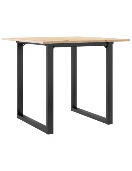 Tavolo da Pranzo Telaio a O 80x80x75 cm Massello Pino e Ghisa