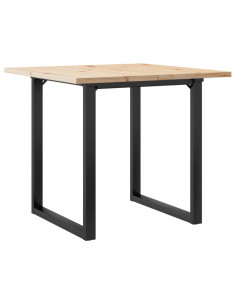 Tavolo da Pranzo Telaio a O 80x80x75,5 cm Massello Pino e Ghisa