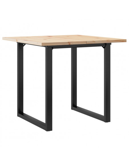 Tavolo da Pranzo Telaio a O 80x80x75,5 cm Massello Pino e Ghisa