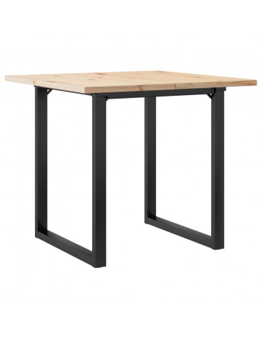 Tavolo da Pranzo Telaio a O 90x90x75,5 cm Massello Pino e Ghisa