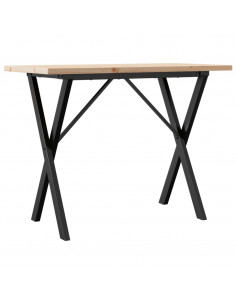 Tavolo da Pranzo Telaio a X 100x50x75,5 cm Legno Pino e Acciaio