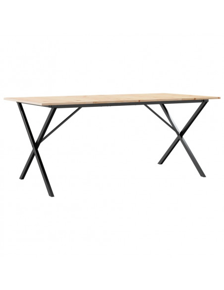 Tavolo da Pranzo Telaio a X 180x90x75 cm Massello Pino e Ghisa