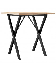 Tavolo da Pranzo Telaio a X 70x70x75,5 cm Massello Pino e Ghisa