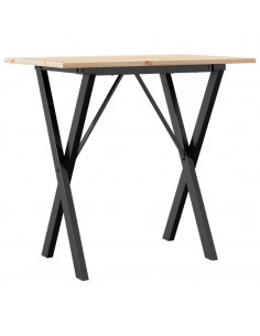 Tavolo da Pranzo Telaio a X 80x50x75 cm Massello Pino e Ghisa