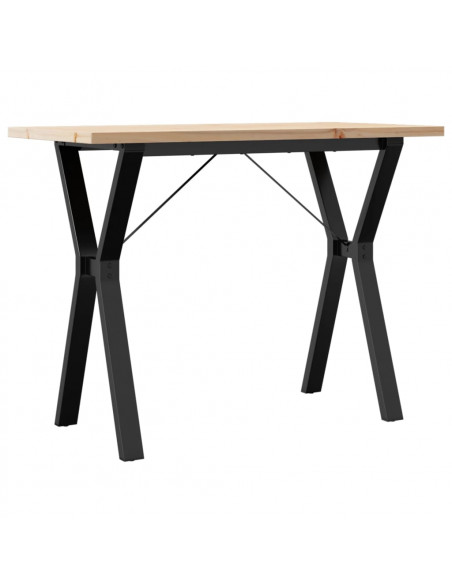 Tavolo da Pranzo Telaio a Y 100x50x75,5cm Massello Pino e Ghisa