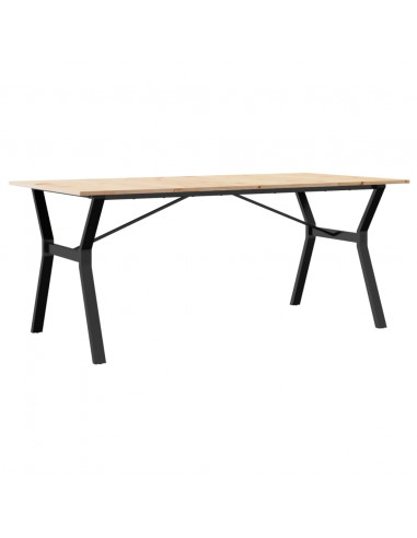 Tavolo da Pranzo Telaio a Y 180x90x75 cm Massello Pino e Ghisa
