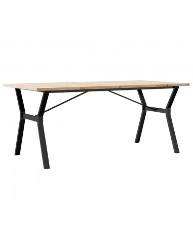 Tavolo da Pranzo Telaio a Y 180x90x75,5cm Massello Pino e Ghisa