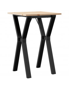 Tavolo da Pranzo Telaio a Y 50x50x75 cm Legno Pino e Acciaio