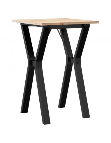 Tavolo da Pranzo Telaio a Y 50x50x75 cm Legno Pino e Acciaio