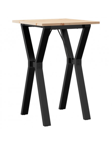 Tavolo da Pranzo Telaio a Y 50x50x75 cm Legno Pino e Acciaio