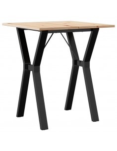 Tavolo da Pranzo Telaio a Y 70x70x75 cm Massello Pino e Ghisa