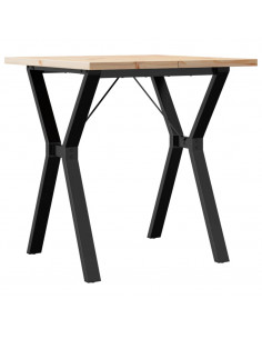 Tavolo da Pranzo Telaio a Y 70x70x75,5 cm Massello Pino e Ghisa