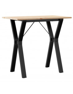 Tavolo da Pranzo Telaio a Y 80x50x75 cm Massello Pino e Ghisa