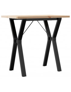 Tavolo da Pranzo Telaio a Y 80x50x75,5 cm Legno Pino e Acciaio