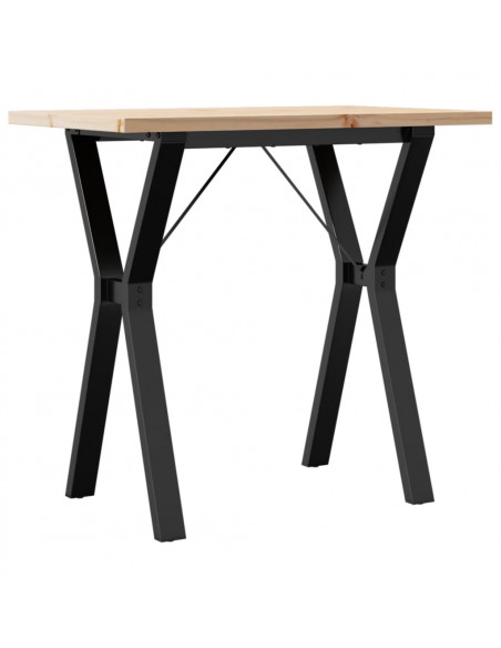Tavolo da Pranzo Telaio a Y 80x50x75,5 cm Legno Pino e Acciaio