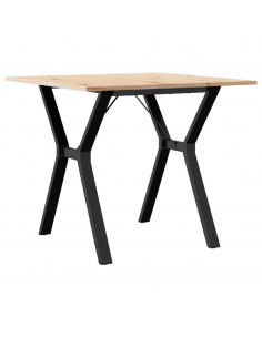 Tavolo da Pranzo Telaio a Y 90x90x75 cm Massello Pino e Ghisa