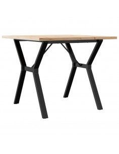 Tavolo da Pranzo Telaio a Y 90x90x75,5 cm Massello Pino e Ghisa