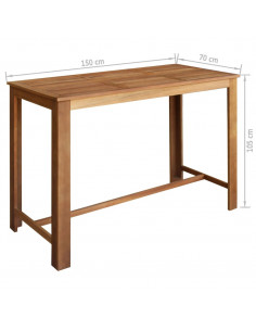 Tavolo e Sedie da Bar Set 7 pz in Legno di Acacia Massello