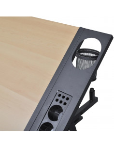 Tavolo inclinabile con due cassetti tavolo da disegno con sgabello