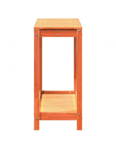 Tavolo Invasatura Ripiano Marrone Cera 108x35x75 Massello Pino