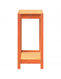 Tavolo Invasatura Ripiano Marrone Cera 82,5x35x75 Massello Pino