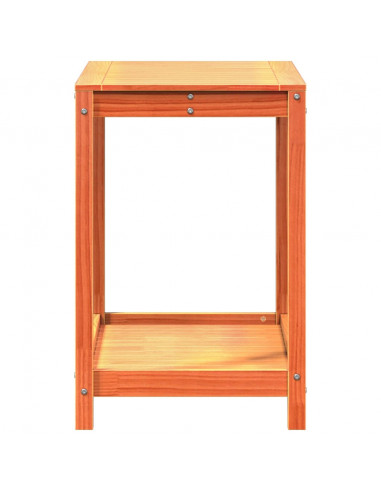 Tavolo Invasatura Ripiano Marrone Cera 82,5x50x75 Massello Pino