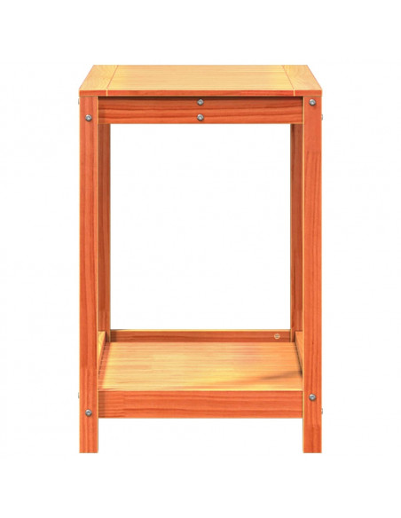 Tavolo Invasatura Ripiano Marrone Cera 82,5x50x75 Massello Pino