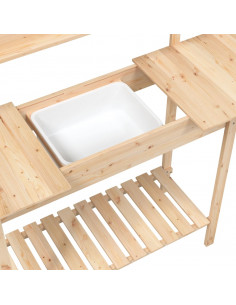 Tavolo Invaso con Lavello 47,5x44x139,5 cm Massello Abete