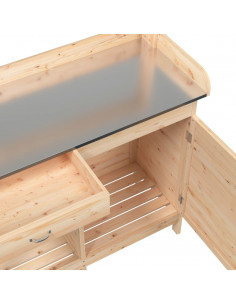 Tavolo Invaso con Mobile 110,5x45x124,5cm Massello Abete