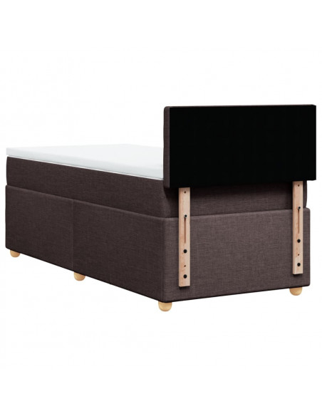 Giroletto a Molle con Materasso Marrone Scuro 80x200 cm Tessuto