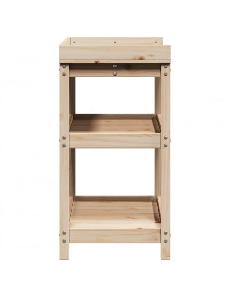 Tavolo Invaso con Ripiani 82,5x45x86,5 cm Legno Massello Pino