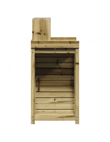 Tavolo Invaso con Ripiani 82,5x50x109,5cm Legno Impregnato Pino