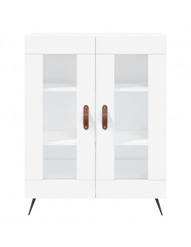 Credenza Bianca 69,5x34x180 cm in Legno Multistrato