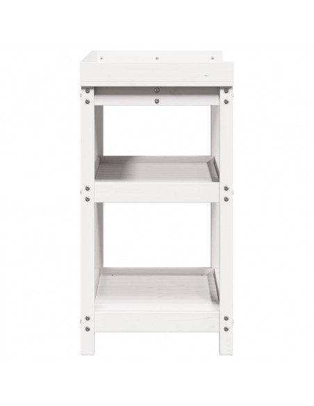 Tavolo Invaso con Ripiani Bianco 82,5x45x86,5 cm Massello Pino