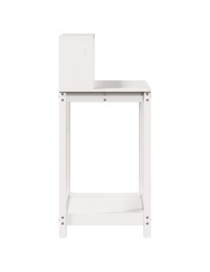 Tavolo Invaso con Ripiani Bianco 82,5x50x109,5 cm Massello Pino