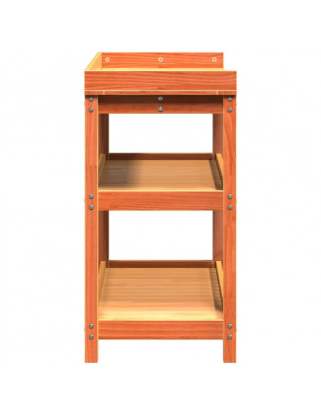 Tavolo Invaso con Ripiani Marrone 108x45x86,5 cm Massello Pino