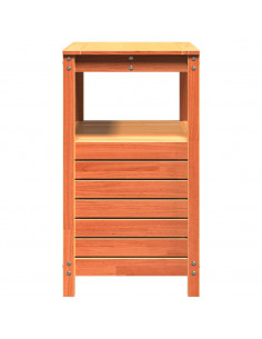 Tavolo Invaso con Ripiani Marrone 82,5x45x81 cm Massello Pino